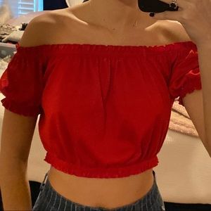 H&M Off the Shoulder Crop Top